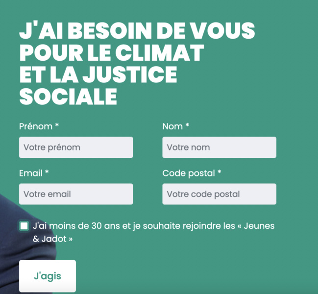 Lancement du comité de soutien Jadot 2022