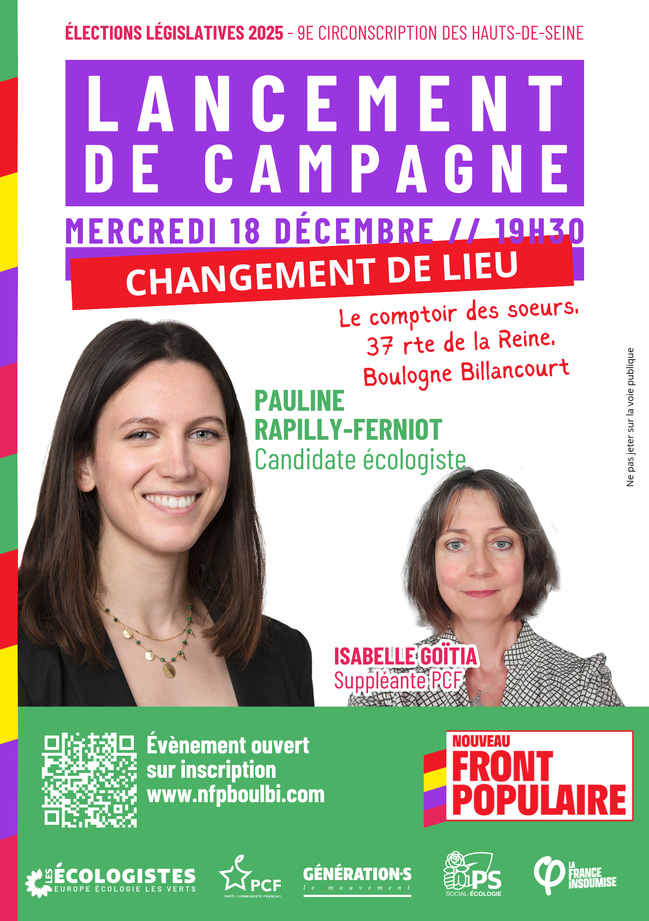 Campagne législative partielle - lancement de campagne le 18 décembre