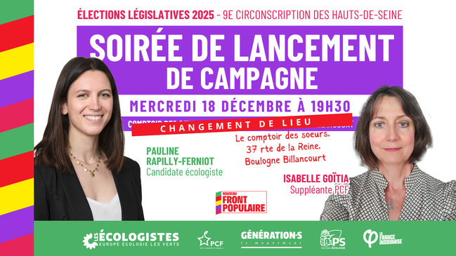 Campagne législative partielle - lancement de campagne le 18 décembre Campagne législative partielle - lancement de campagne le 18 décembre