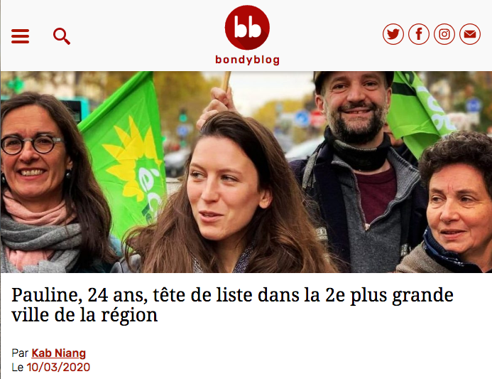 "Pauline, 24 ans, tête de liste dans la 2e plus grande ville de la région" (Bondy Blog)