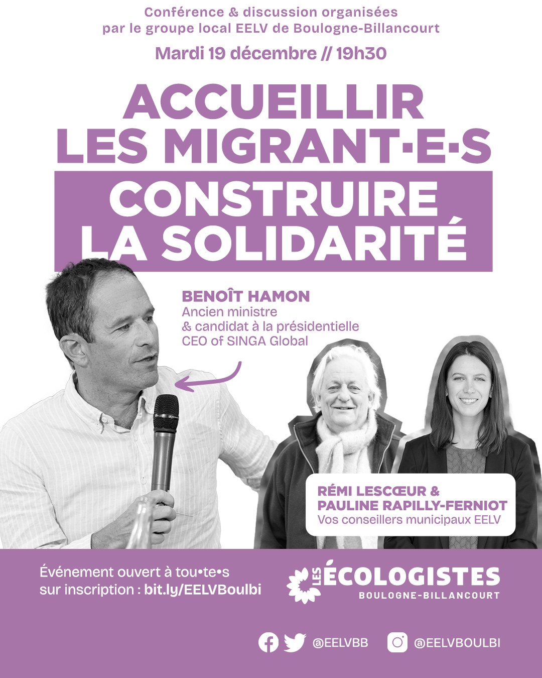 Conférence avec Benoit Hamon sur l'accueil et la solidarité