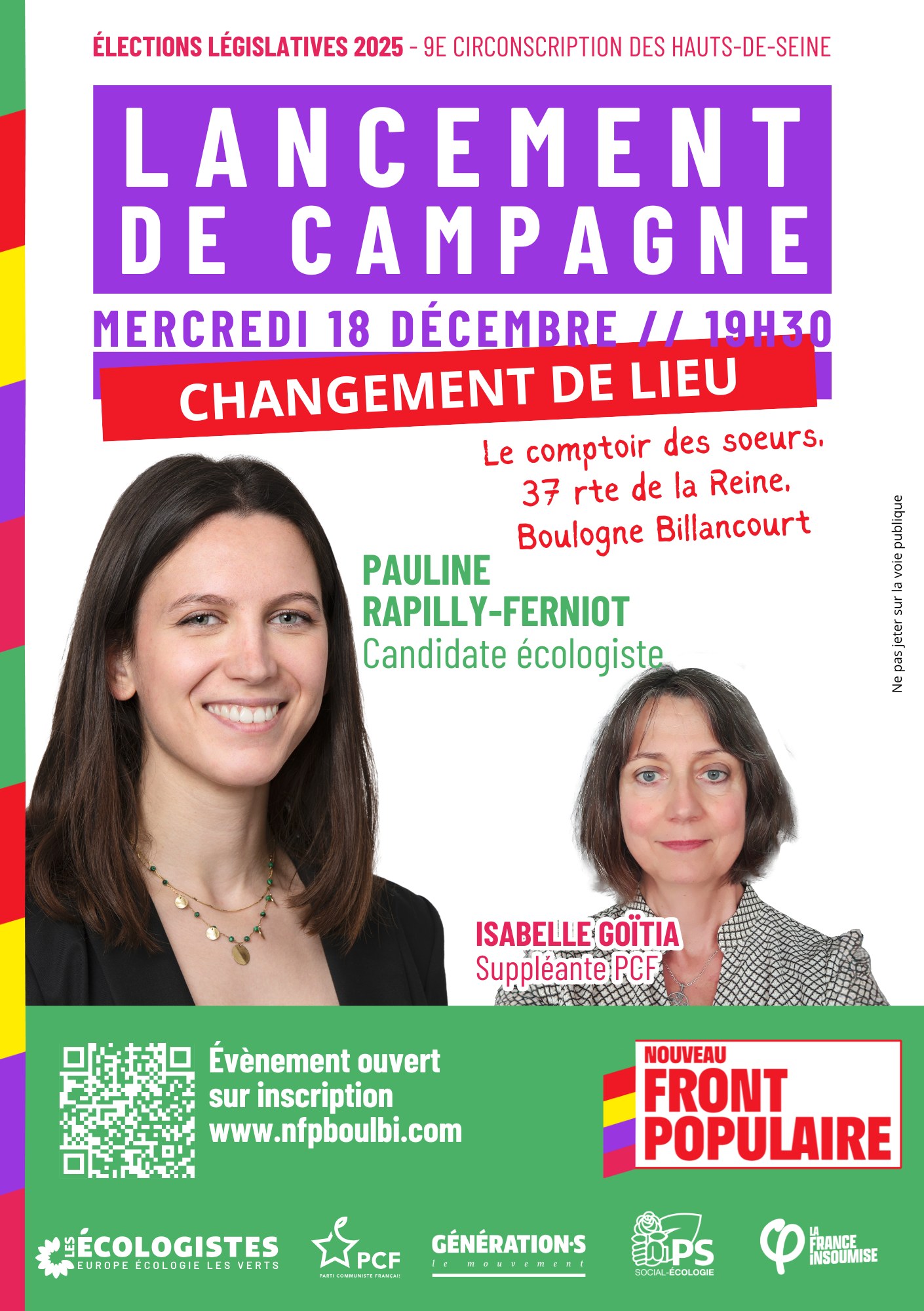 Campagne législative partielle - lancement de campagne le 18 décembre