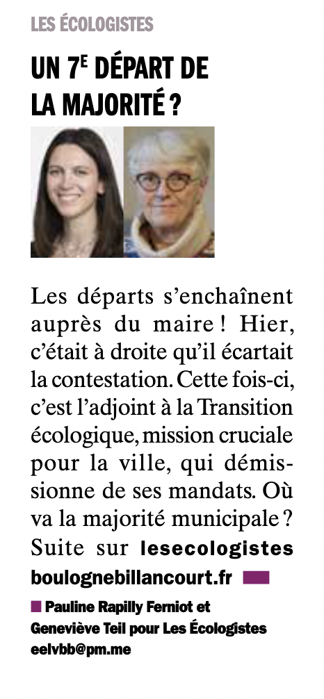 Tribune juin 2025 BBI - Encore un départ de la majorité