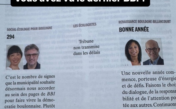 Notre tribune censurée dans le BBI de janvier 2026